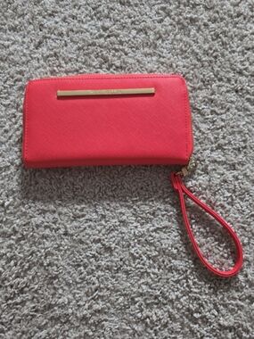 Steve Madden Coral Zip Wristlet with Gold Accent